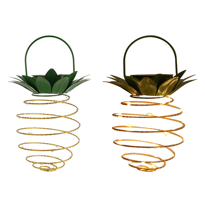 ASTRID - Ananasformade Solcellsdrivna Hängande Lampor med 600 mAh Batteri för Utomhusbruk