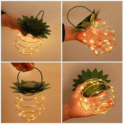 ASTRID - Ananasformade Solcellsdrivna Hängande Lampor med 600 mAh Batteri för Utomhusbruk