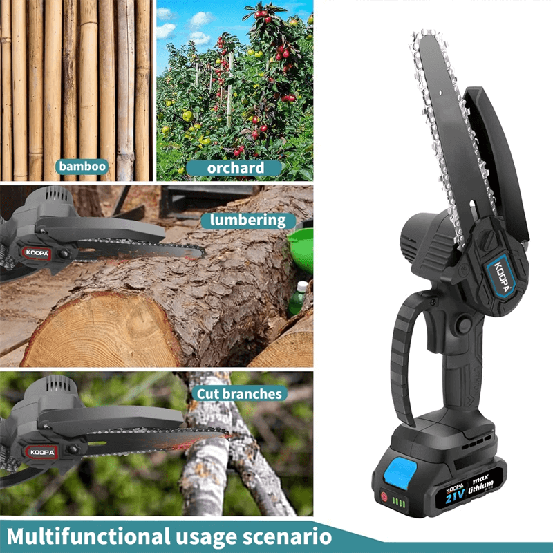 ALBIN - Sladdlös Minikedjesåg med 2000 mAh Batteri för Effektiv Träkapning