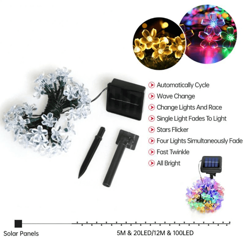 JOHANNA - Eleganta Blommor med Slinga Solar Trädgård LED-Lampa