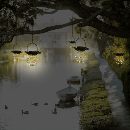 ASTRID - Ananasformade Solcellsdrivna Hängande Lampor med 600 mAh Batteri för Utomhusbruk