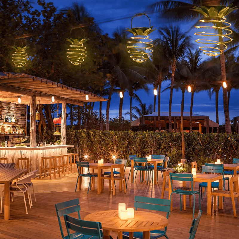 ASTRID - Ananasformade Solcellsdrivna Hängande Lampor med 600 mAh Batteri för Utomhusbruk