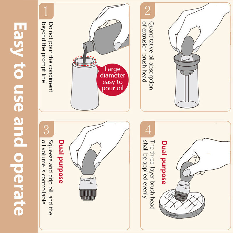 GUSTAV - Droppfri Oljebehållare med Stekborste