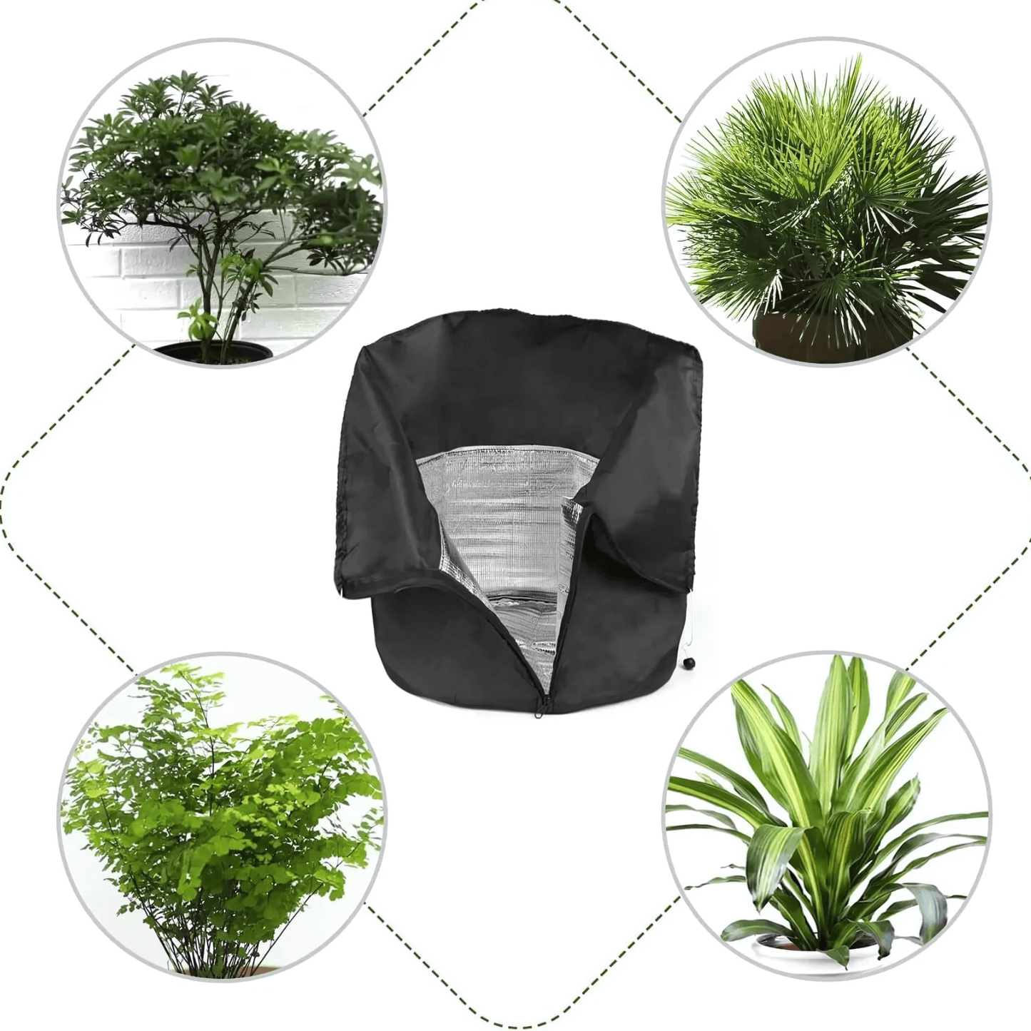 ALVIN – Isolerande Växtskydd med Dragkedja & Justerbar Snodd för Trädgård och Fruktträd