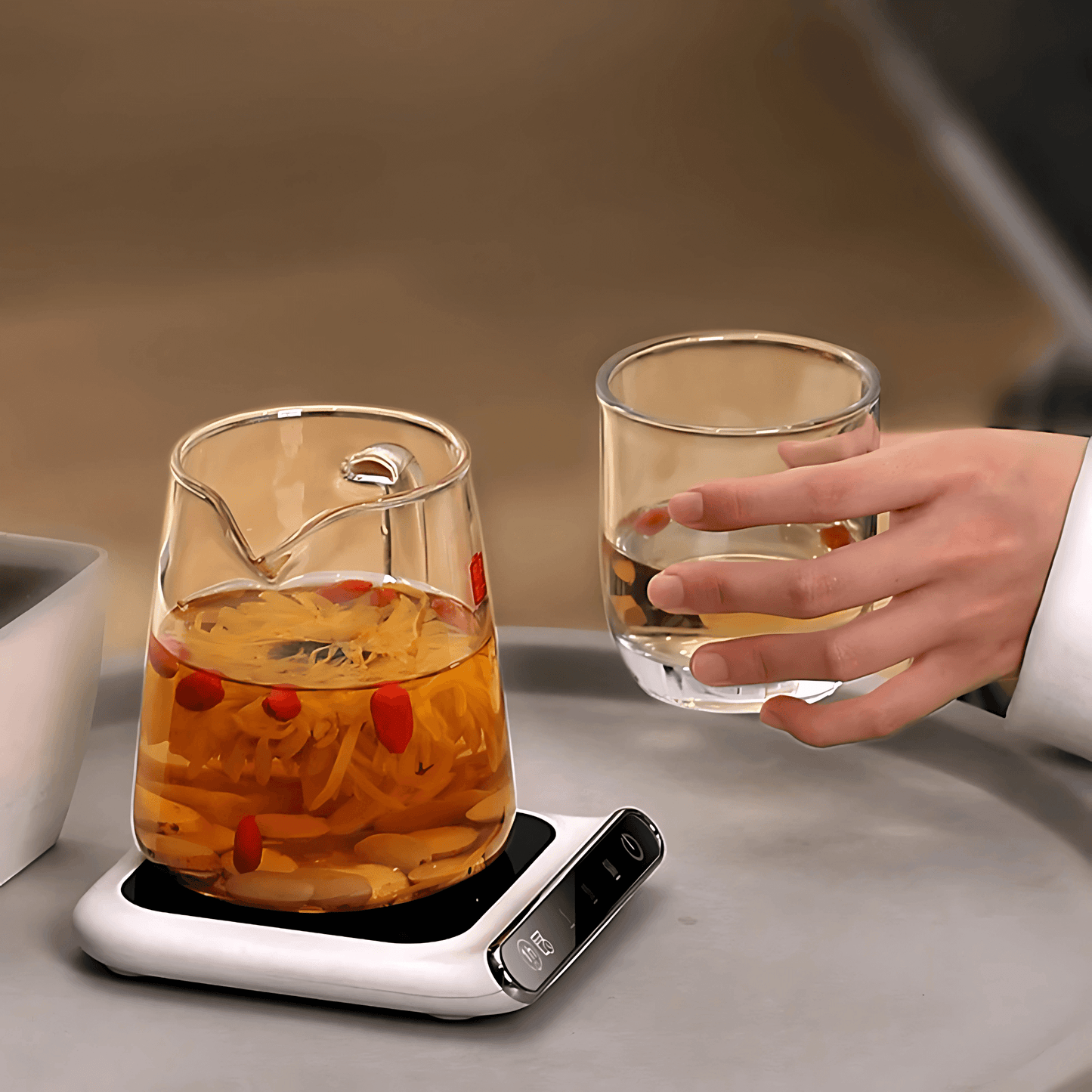 ALVA – Portabel Elektrisk Muggvärmare med  Justerbara Temperaturnivåer & USB-Ström