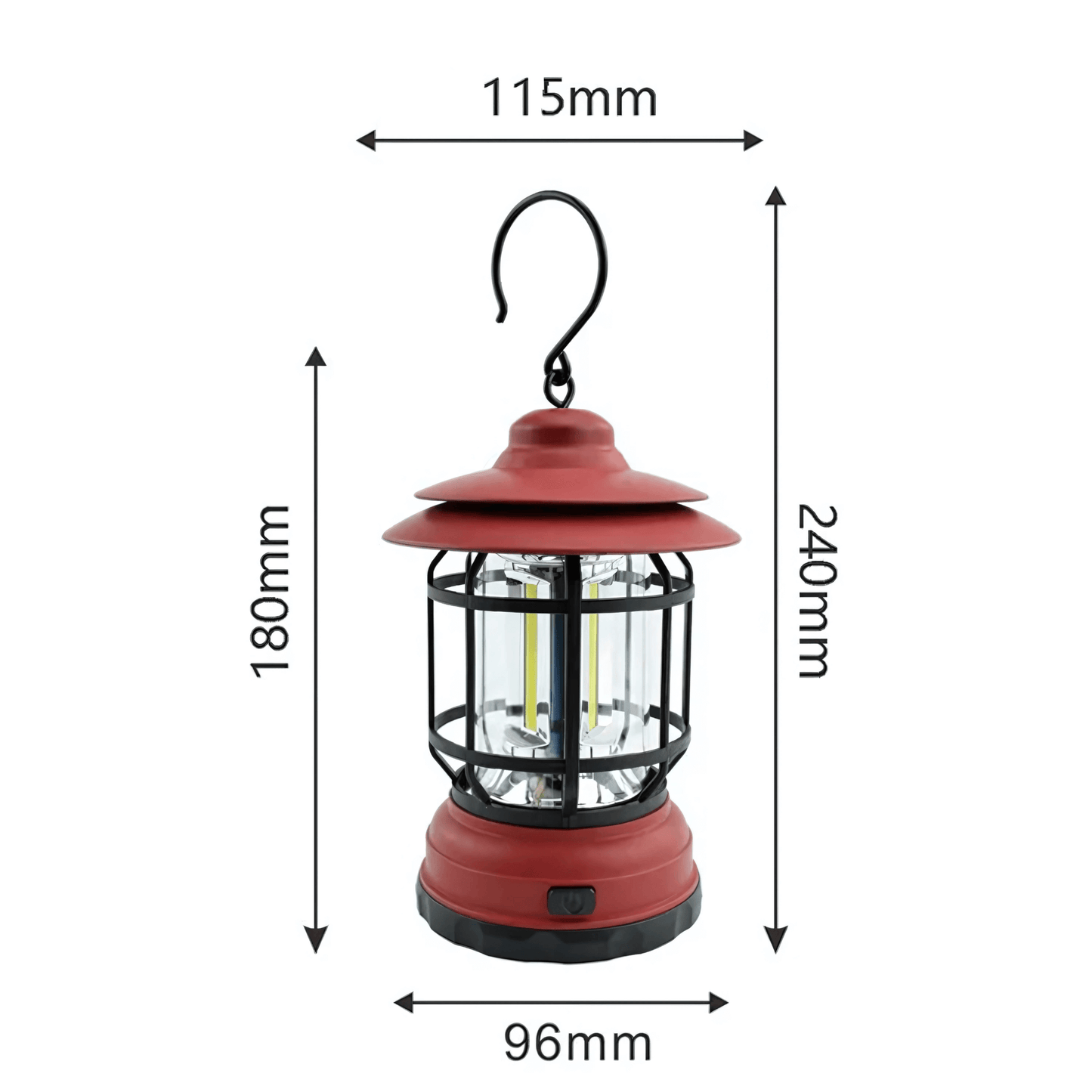 ALEX – Retro Portabel Campinglykta med LED, Typ-C Laddning & Justerbar Ljusstyrka
