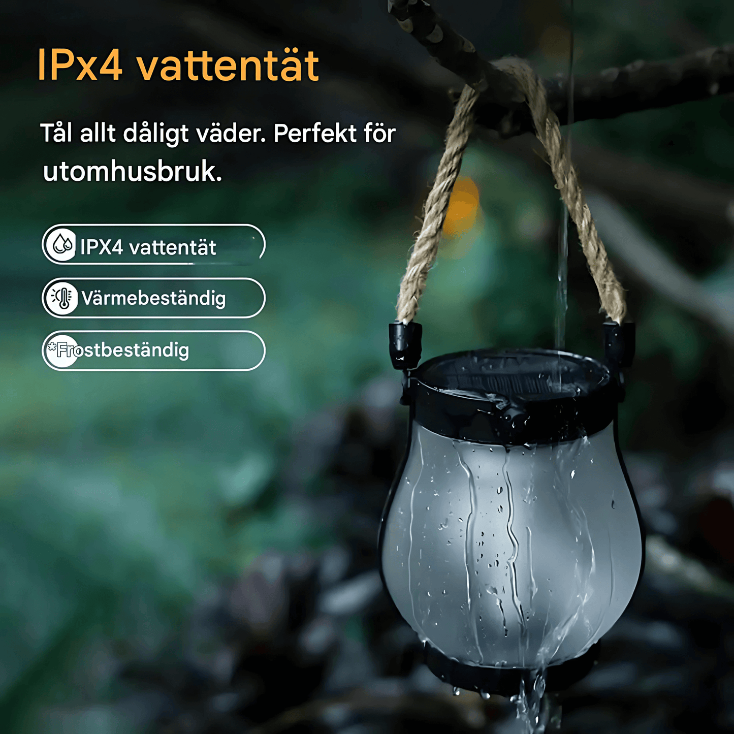 MARTHA – Solcellsflamma Lampa med USB-laddning, Hängande Trädgårdsdekoration & Värmande LED-belysning