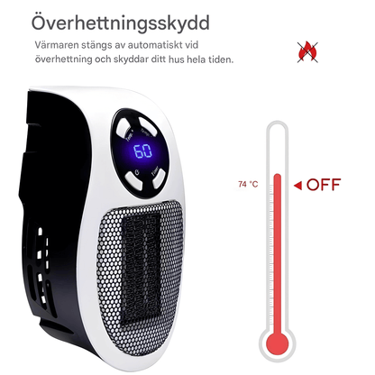 SAGA – Portabel Elektrisk Värmare med LED-display, Timer & Justerbar Temperatur