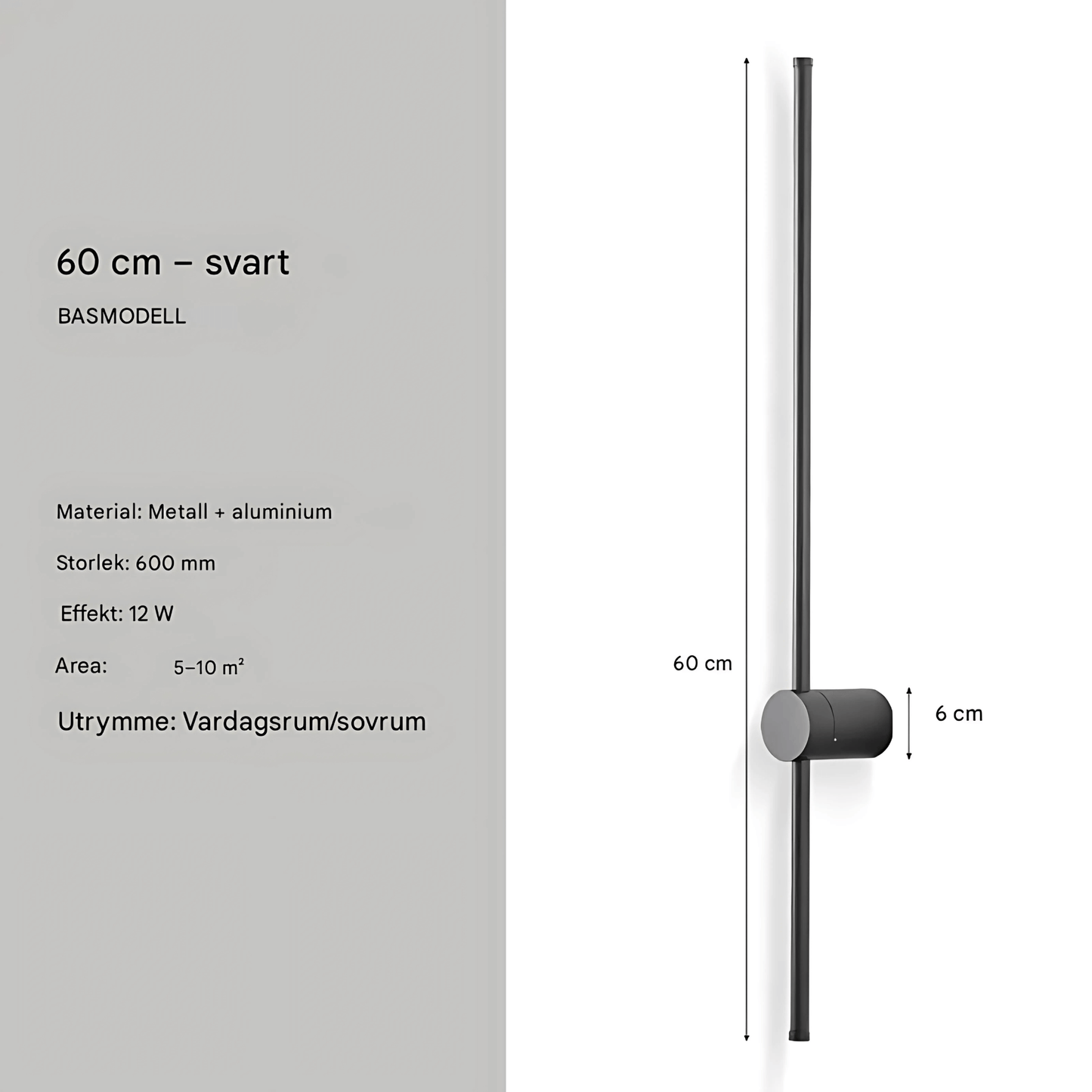 JONAS – Svart & Guld LED Vägglampa med 360° Rotation, Modern Inomhusbelysning för Vardagsrum och Sovrum