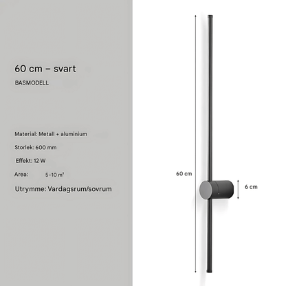 JONAS – Svart & Guld LED Vägglampa med 360° Rotation, Modern Inomhusbelysning för Vardagsrum och Sovrum