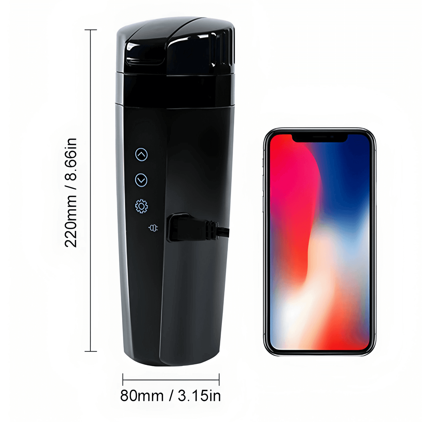 ALMA – Smart Bilmugg med Touchkontroll, LCD-display & Portabel Värmehållning