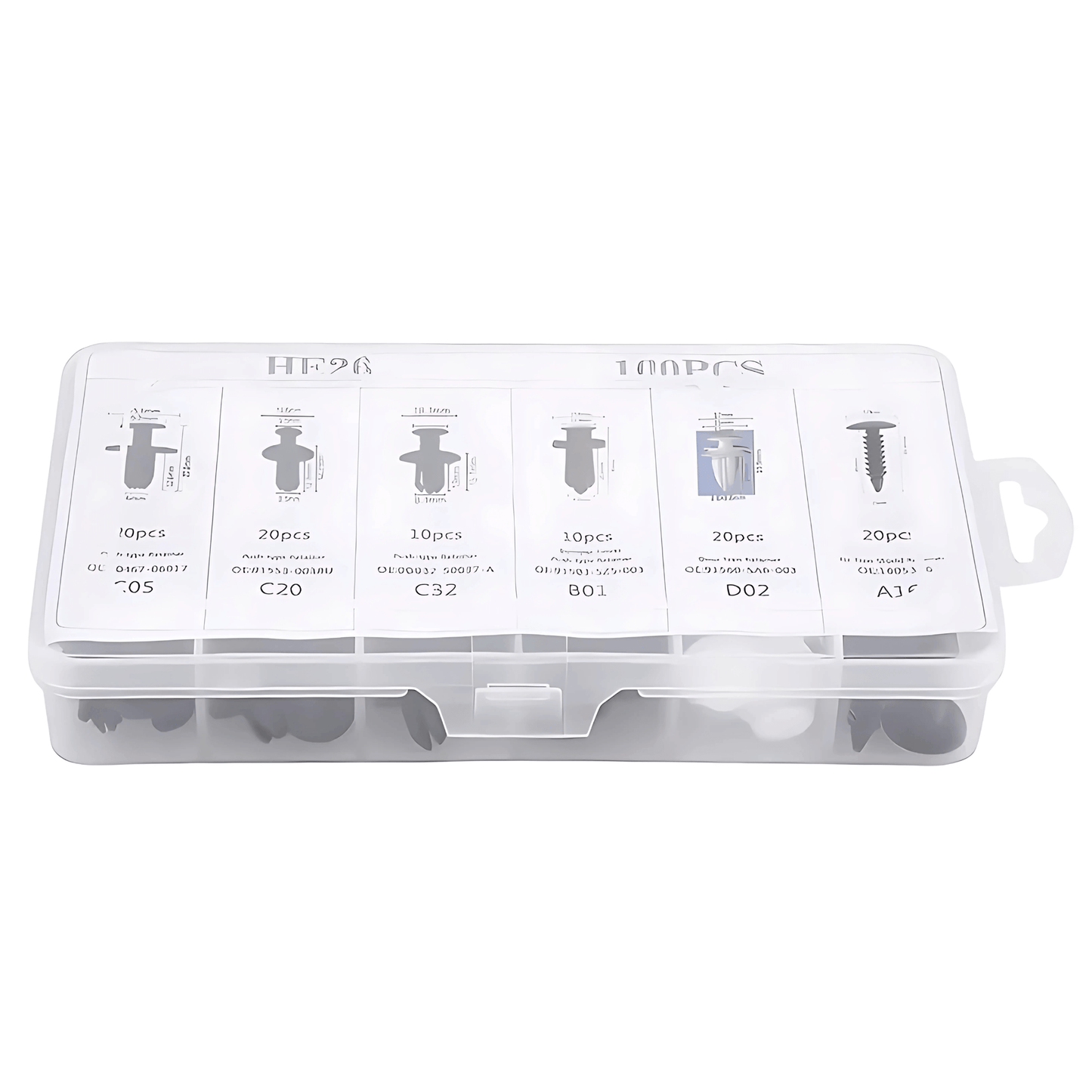 NIKOL – Bilclips & Panelfästen 100-delars Set för Dörr, Stötfångare & Skärm