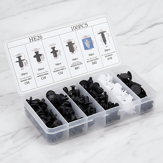 NIKOL – Bilclips & Panelfästen 100-delars Set för Dörr, Stötfångare & Skärm