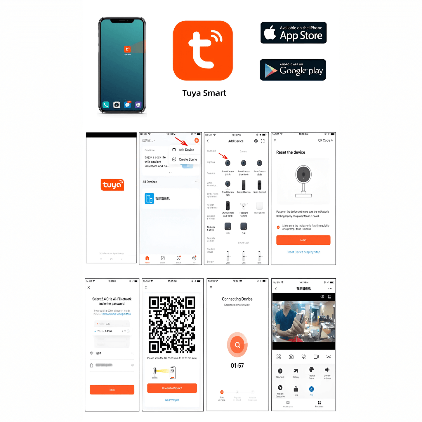 EntryGuard – Smart Trådlös Dörrklocka med Kamera, Kodlås & APP-anslutning för Hem och Villa