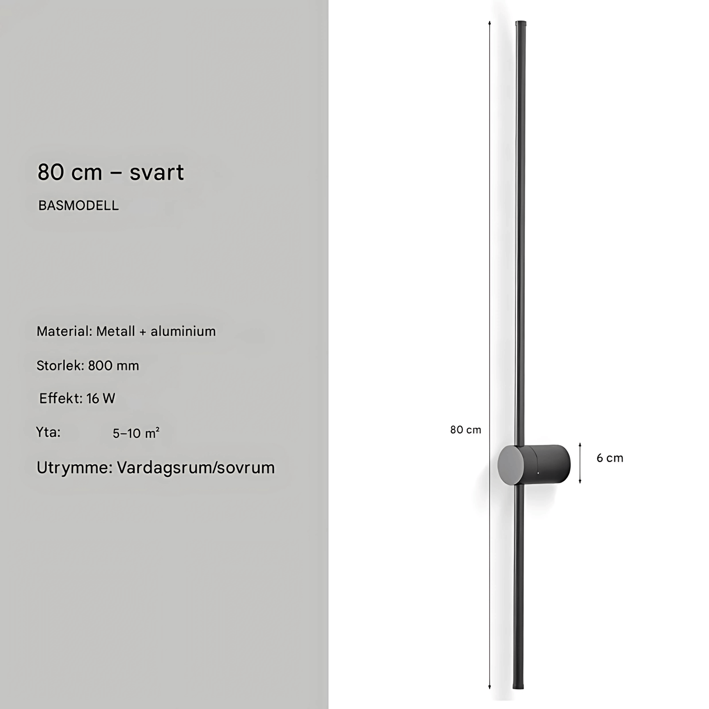 JONAS – Svart & Guld LED Vägglampa med 360° Rotation, Modern Inomhusbelysning för Vardagsrum och Sovrum