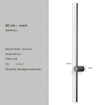 JONAS – Svart & Guld LED Vägglampa med 360° Rotation, Modern Inomhusbelysning för Vardagsrum och Sovrum