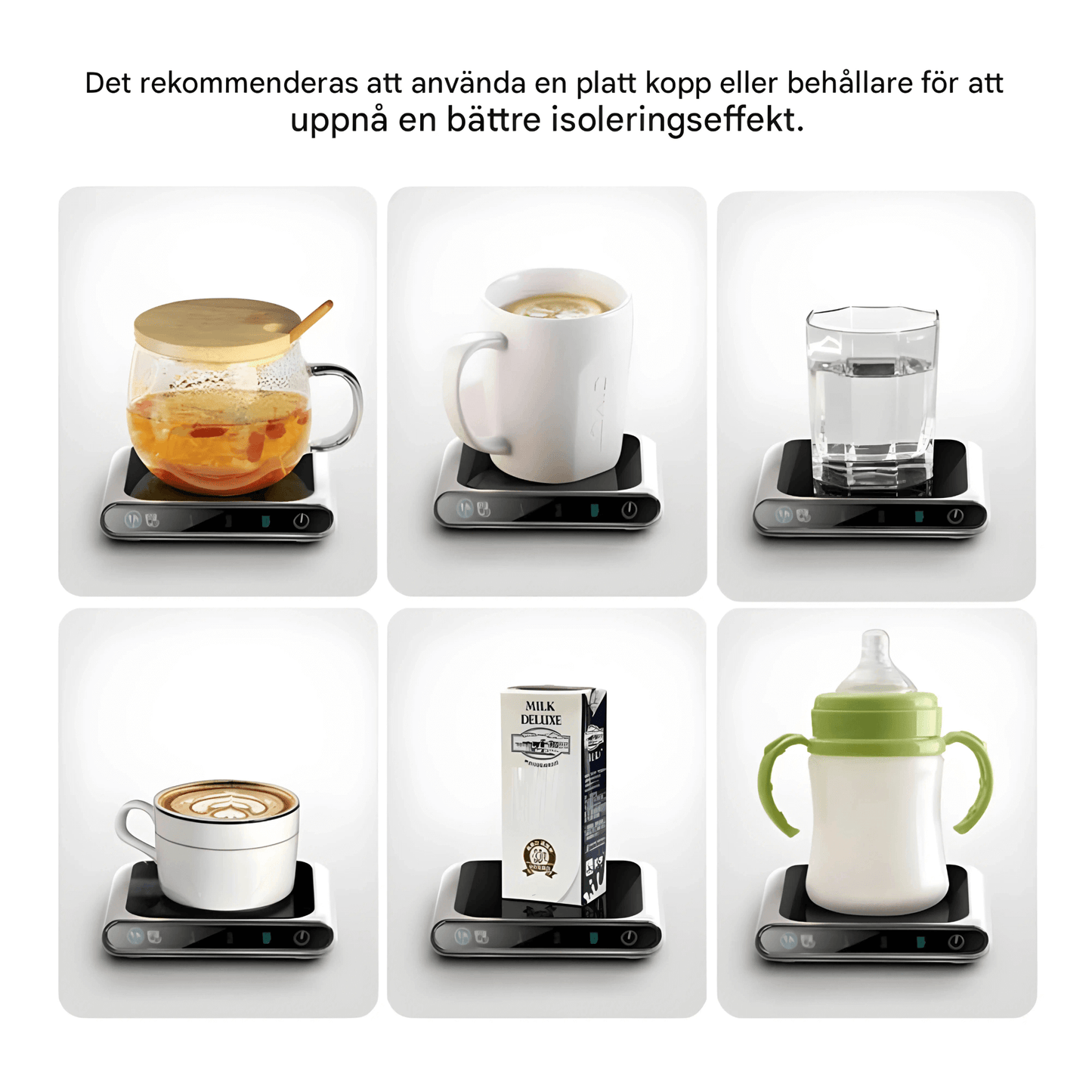 ALVA – Portabel Elektrisk Muggvärmare med  Justerbara Temperaturnivåer & USB-Ström