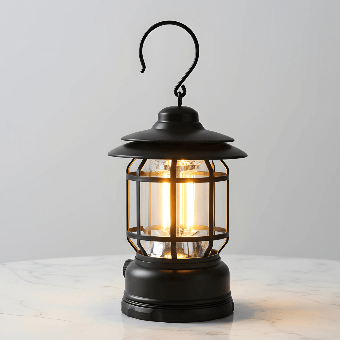 ALEX – Retro Portabel Campinglykta med LED, Typ-C Laddning & Justerbar Ljusstyrka