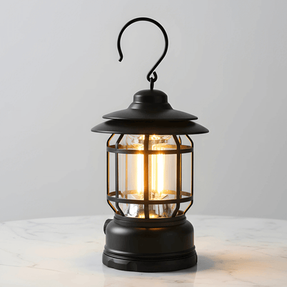 ALEX – Retro Portabel Campinglykta med LED, Typ-C Laddning & Justerbar Ljusstyrka