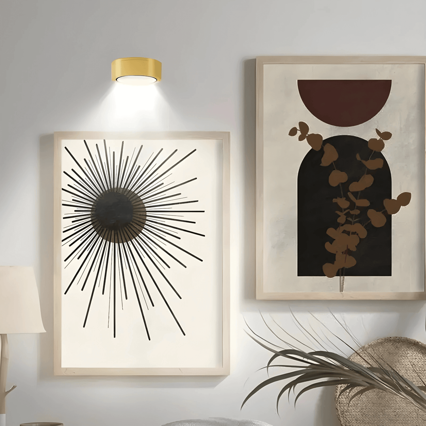 LINA – 2-pack LED Vägglampor i Svart & Guld med 13 Färglägen, Magnetfäste & Fjärrkontroll