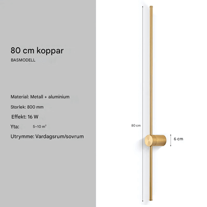 JONAS – Svart & Guld LED Vägglampa med 360° Rotation, Modern Inomhusbelysning för Vardagsrum och Sovrum