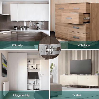 ARON – Rostfri Gångjärnsreparationsplatta med Skruvar för Skåp, Lådor & Möbler