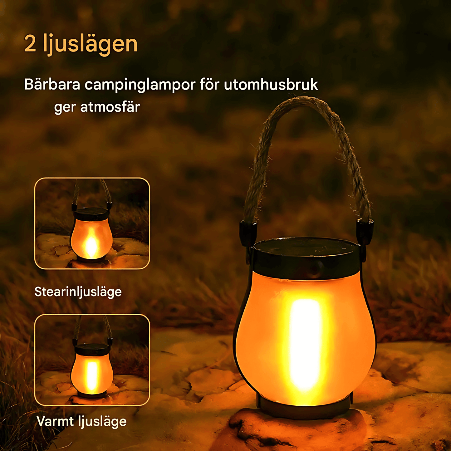 MARTHA – Solcellsflamma Lampa med USB-laddning, Hängande Trädgårdsdekoration & Värmande LED-belysning