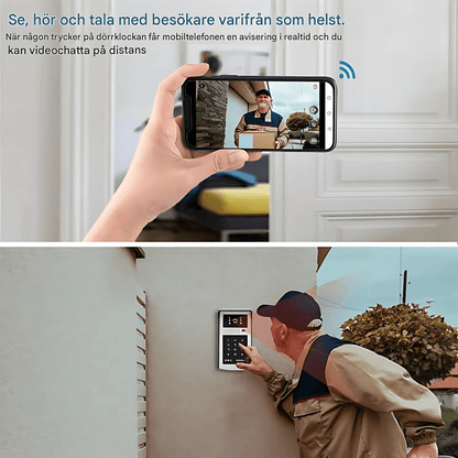 EntryGuard – Smart Trådlös Dörrklocka med Kamera, Kodlås & APP-anslutning för Hem och Villa