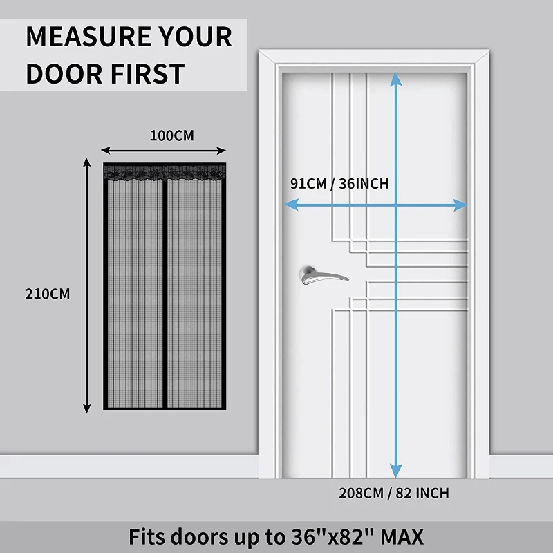 STELLAN - Dörrgardin med Magnetiskt nät för Insektsskydd