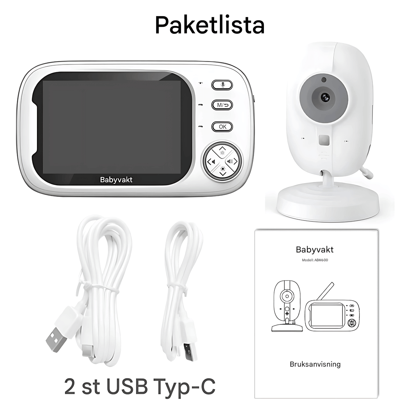NurturaView – Trådlös Babyvakt med 3.5” Skärm, Nattkamera & Tvåvägsljud