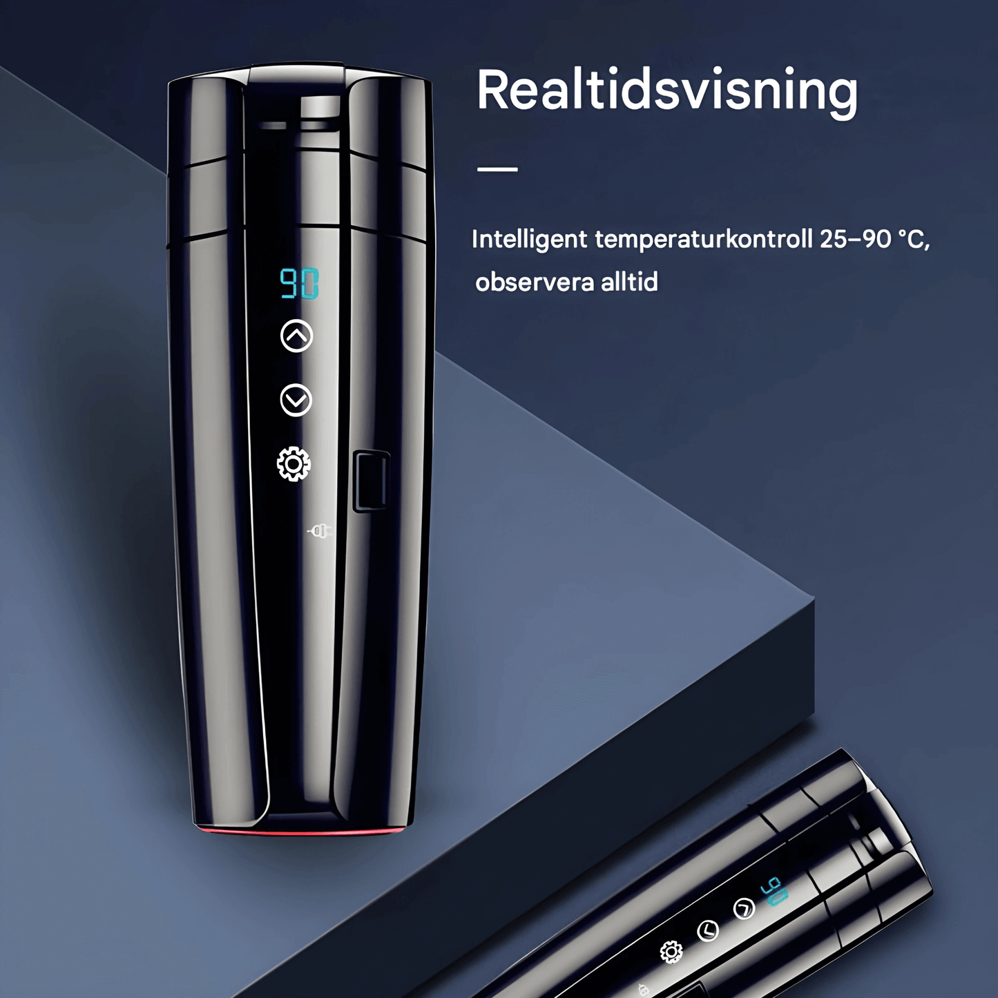 ALMA – Smart Bilmugg med Touchkontroll, LCD-display & Portabel Värmehållning