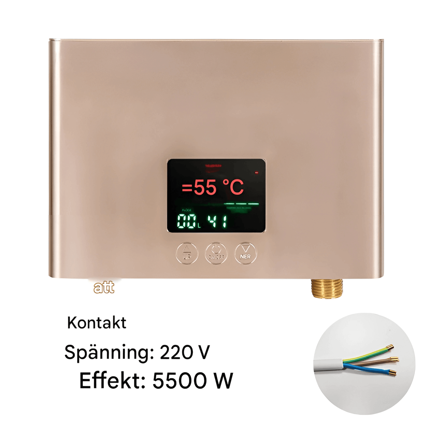 ELDA – Väggmonterad Varmvattenberedare 5500W för Badrum & Kök