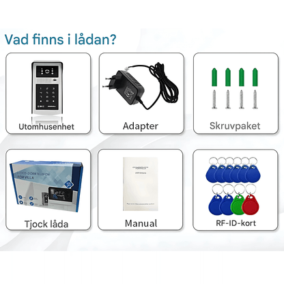 EntryGuard – Smart Trådlös Dörrklocka med Kamera, Kodlås & APP-anslutning för Hem och Villa