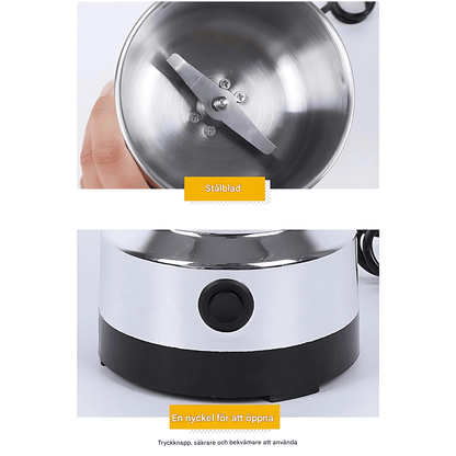 LIVIA – Elektrisk Mini-Kvarn för Kaffe, Kryddor & Babymat, Ultrafin Malning