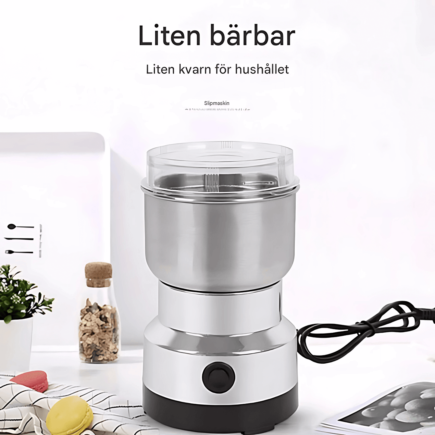 LIVIA – Elektrisk Mini-Kvarn för Kaffe, Kryddor & Babymat, Ultrafin Malning