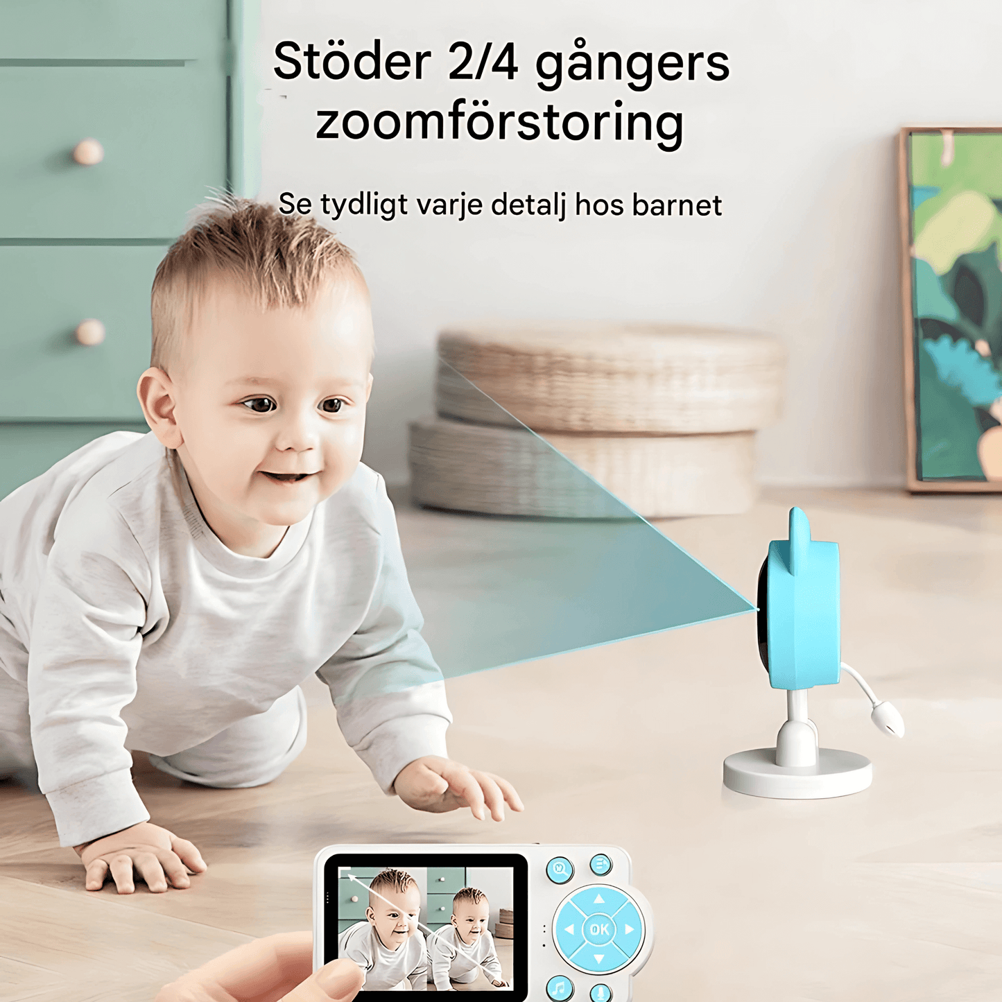 LullaView – Smart Babyvakt med Nattseende, Temperaturövervakning & Trådlös Anslutning