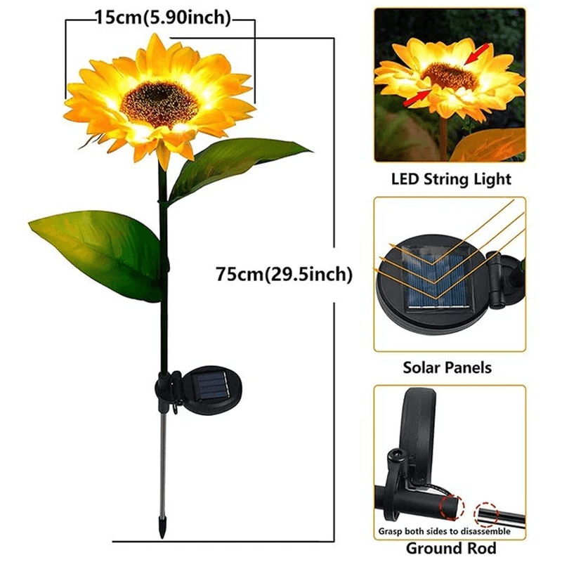 NILS - Vattentät LED-solros Solcellslampa för Trädgård