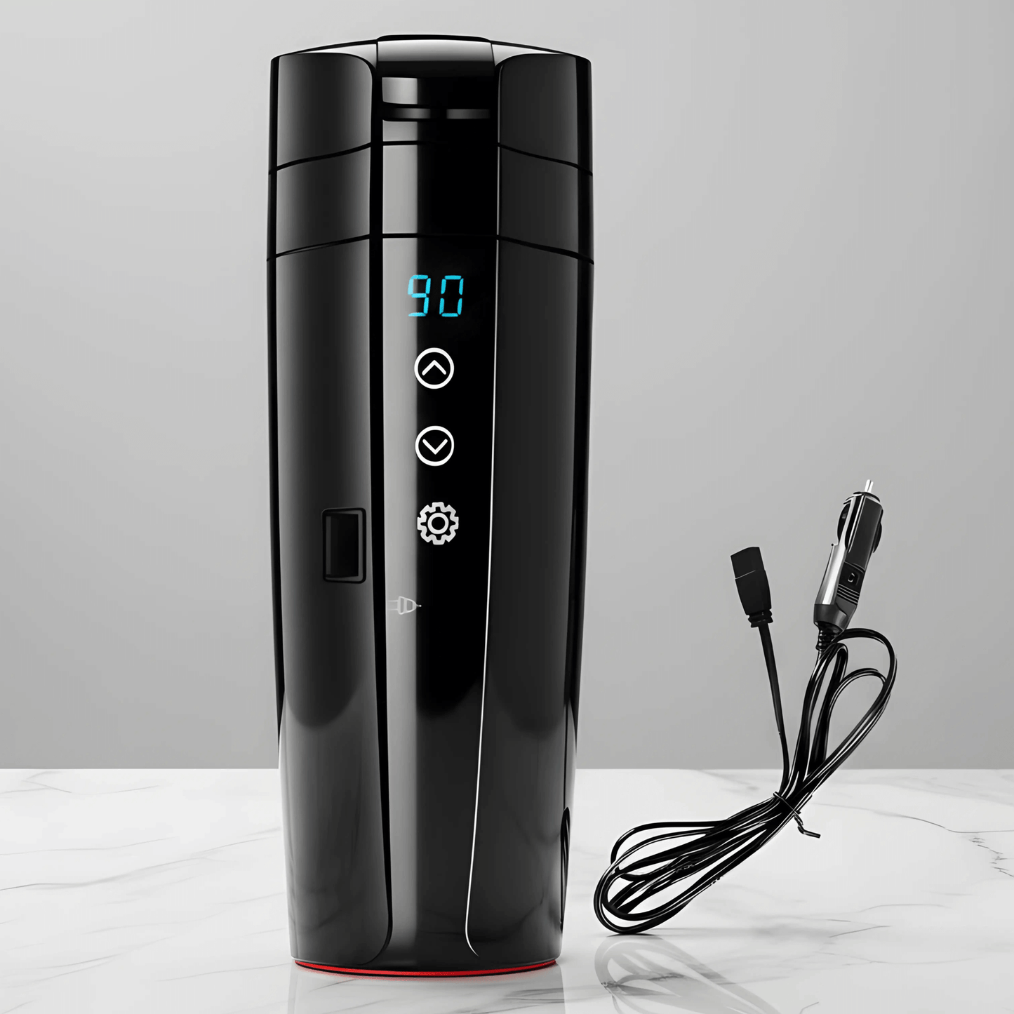 ALMA – Smart Bilmugg med Touchkontroll, LCD-display & Portabel Värmehållning