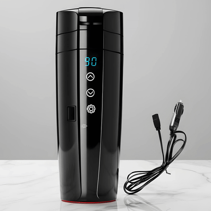 ALMA – Smart Bilmugg med Touchkontroll, LCD-display & Portabel Värmehållning