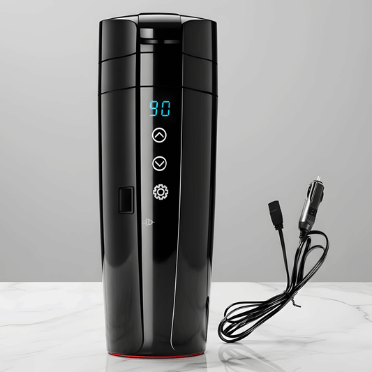 ALMA – Smart Bilmugg med Touchkontroll, LCD-display & Portabel Värmehållning