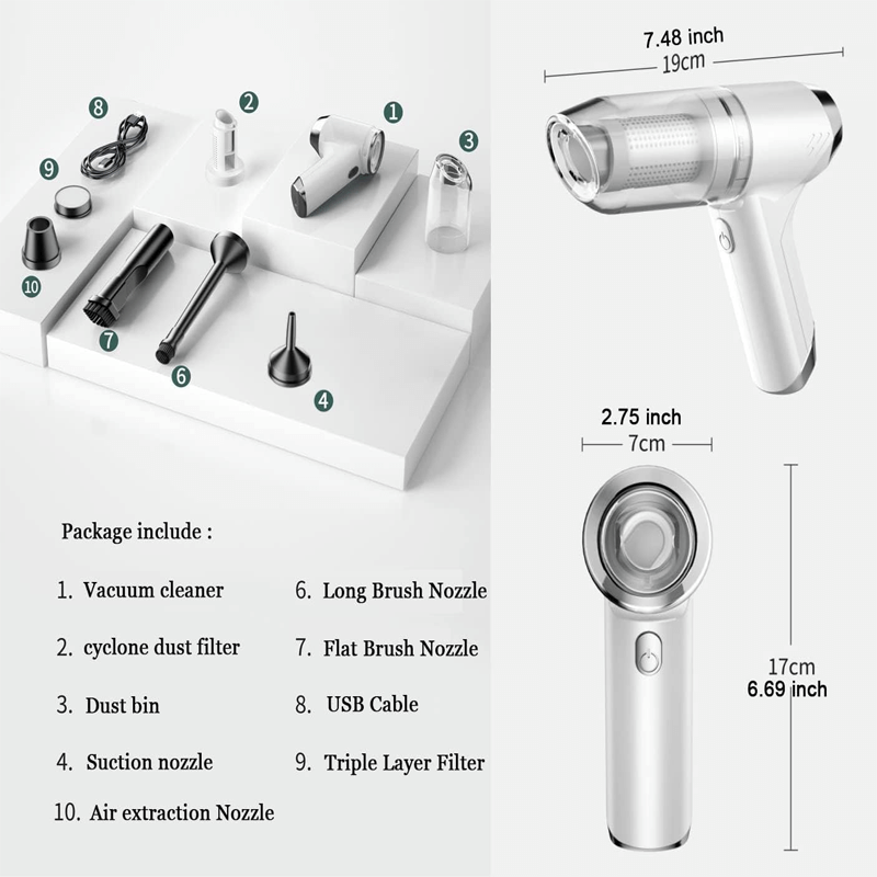 ÅSA - Handhållen Sladdlös Dammsugare för Daglig Rengöring 12000PA