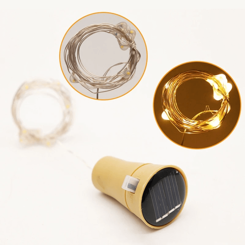 ALEXANDER - Dekorativ Solcellsljussträng för Glasflaskor