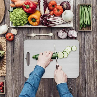 MELVIN - Skärbräda I Rostfritt Stål för Kött, Grönsaker och Matlagning