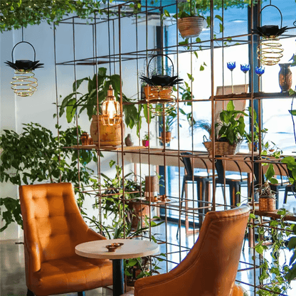 ASTRID - Ananasformade Solcellsdrivna Hängande Lampor med 600 mAh Batteri för Utomhusbruk