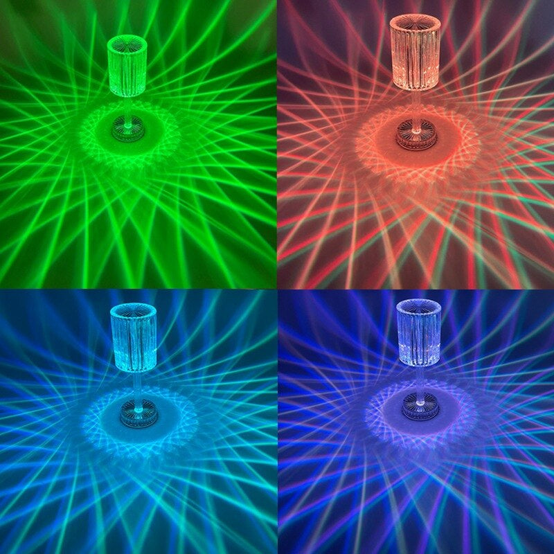 JONATHAN - Trådlöst Uppladdningsbart Nattljus i Kristall för Sovrummets Atmosfär