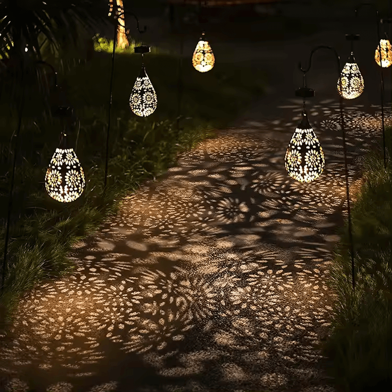 JÖRGEN - Solcellsdrivna Trädgårdslampor med Ljusdroppe för Utomhusbelysning