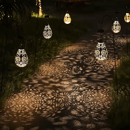 JÖRGEN - Solcellsdrivna Trädgårdslampor med Ljusdroppe för Utomhusbelysning