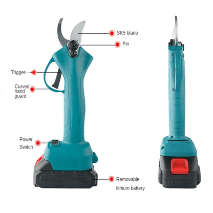JESPER - Uppladdningsbar Sladdlös Sax för Enkel och Ren Trädgårdstrimning