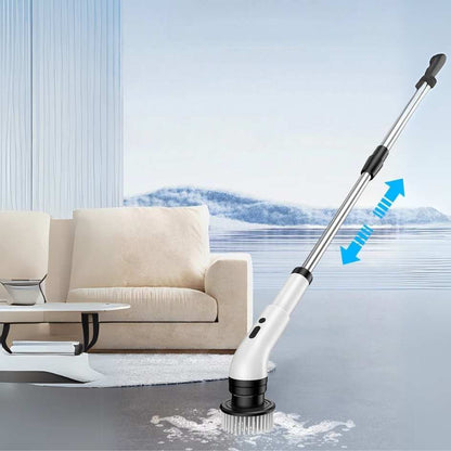 KEVIN - 9-i-1 Elektrisk Rengöringsborste Med Stav För Skonsam Städning