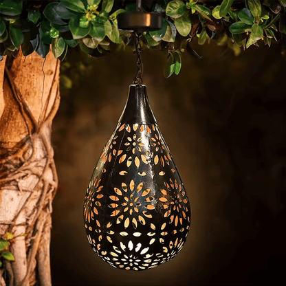 JÖRGEN - Solcellsdrivna Trädgårdslampor med Ljusdroppe för Utomhusbelysning